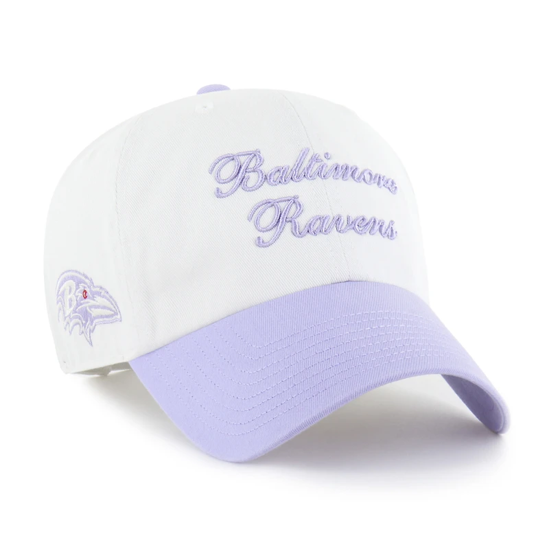 Women's '47  White Baltimore Ravens Gelato Two-Tone Clean Up Adjustable Hat