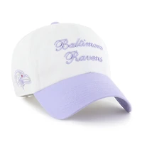 Women's '47  White Baltimore Ravens Gelato Two-Tone Clean Up Adjustable Hat