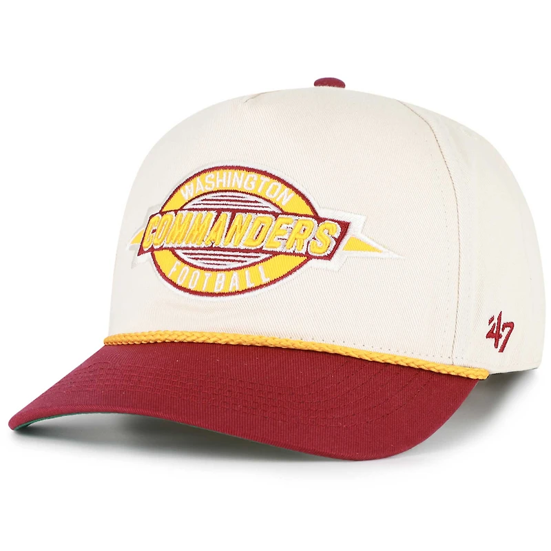 Men's '47 Natural/Burgundy Washington Commanders Frame Out Two-Tone Hitch Adjustable Hat