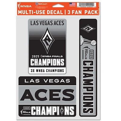WinCraft Las Vegas Aces 2025 WNBA Finals Champions Three-Piece Fan Decal Set
