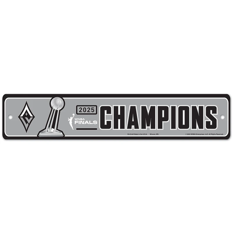 WinCraft Las Vegas Aces 2025 WNBA Finals Champions 3.75" x 19" Street Sign