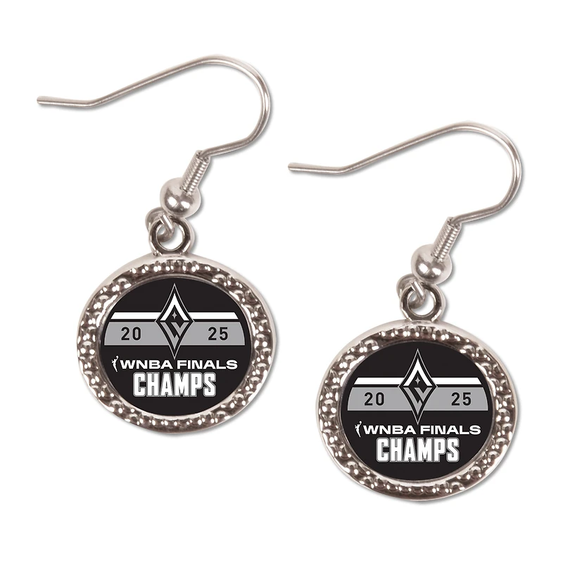WinCraft Las Vegas Aces 2025 WNBA Finals Champions Logo Dangle Earrings