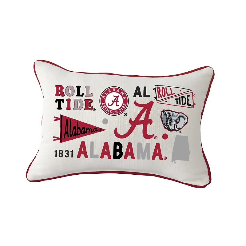 Little Birdie Alabama Crimson Tide Rectangular Piped Pillow