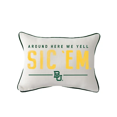 Little Birdie Baylor Bears Rectangular Piped Pillow
