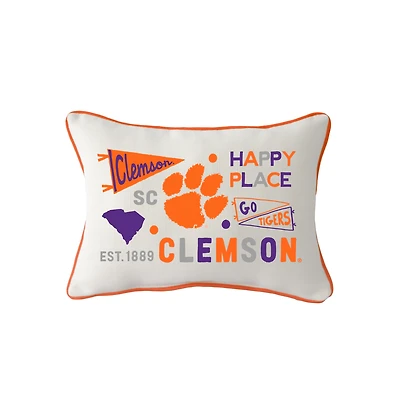 Little Birdie Clemson Tigers Rectangular Piped Pillow