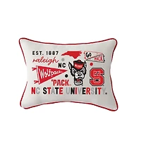 Little Birdie NC State Wolfpack Rectangular Piped Pillow