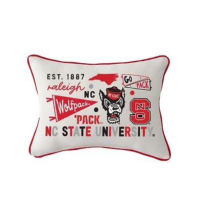 Little Birdie NC State Wolfpack Rectangular Piped Pillow