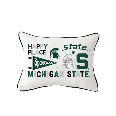 Little Birdie Michigan State Spartans Rectangular Piped Pillow
