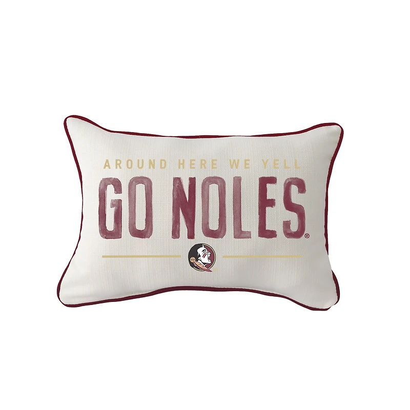 Little Birdie Florida State Seminoles Rectangular Piped Pillow