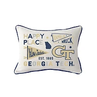 Little Birdie Georgia Tech Yellow Jackets Rectangular Piped Pillow