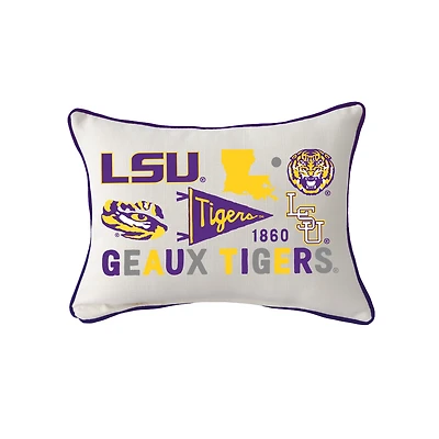 Little Birdie LSU Tigers Rectangular Piped Pillow