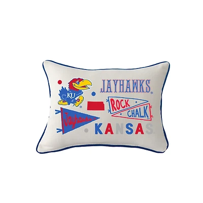 Little Birdie Kansas Jayhawks Rectangular Piped Pillow