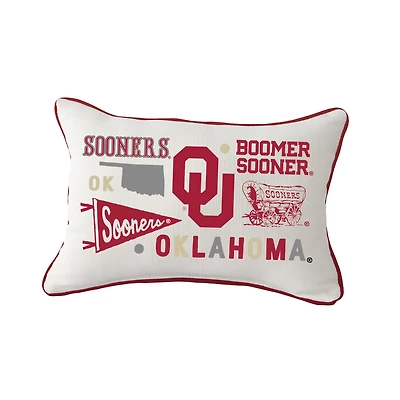 Little Birdie Oklahoma Sooners Rectangular Piped Pillow