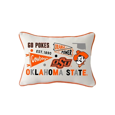 Little Birdie Oklahoma State Cowboys Rectangular Piped Pillow