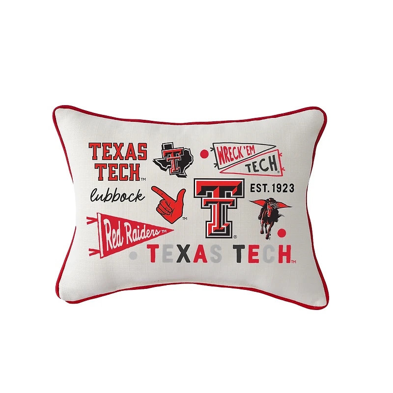Little Birdie Texas Tech Red Raiders Rectangular Piped Pillow