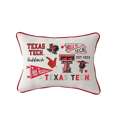 Little Birdie Texas Tech Red Raiders Rectangular Piped Pillow