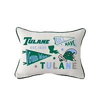 Little Birdie Tulane Green Wave Rectangular Piped Pillow