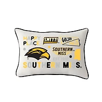 Little Birdie Southern Miss Golden Eagles Rectangular Piped Pillow