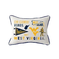 Little Birdie West Virginia Mountaineers Rectangular Piped Pillow