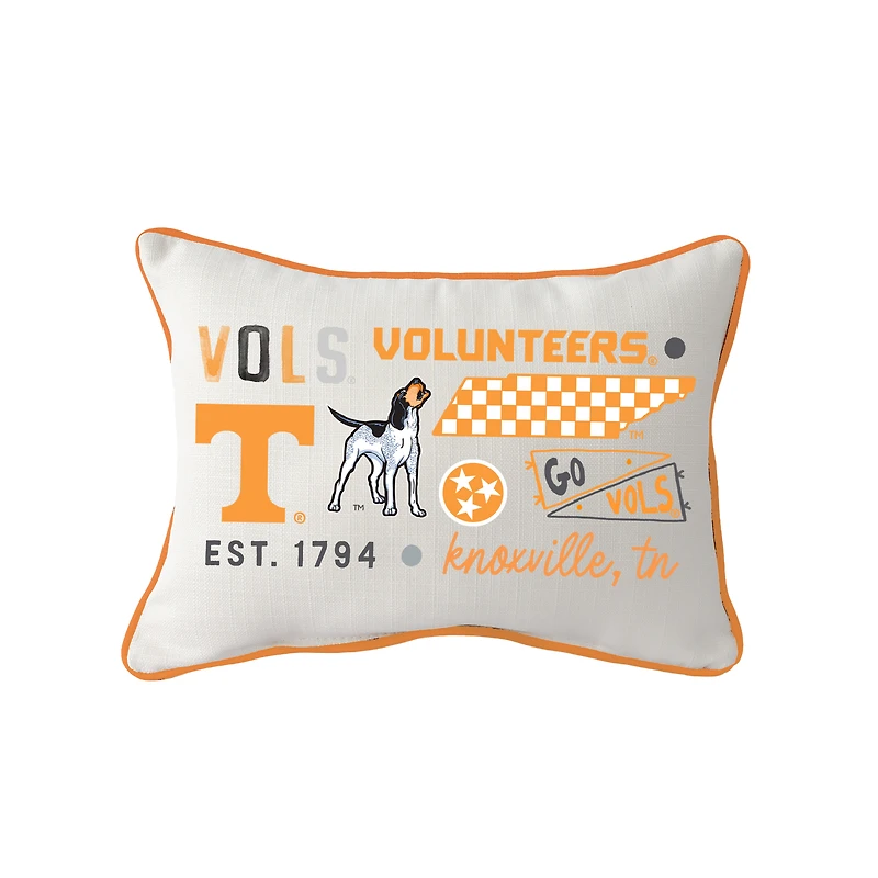 Little Birdie Tennessee Volunteers Rectangular Piped Pillow