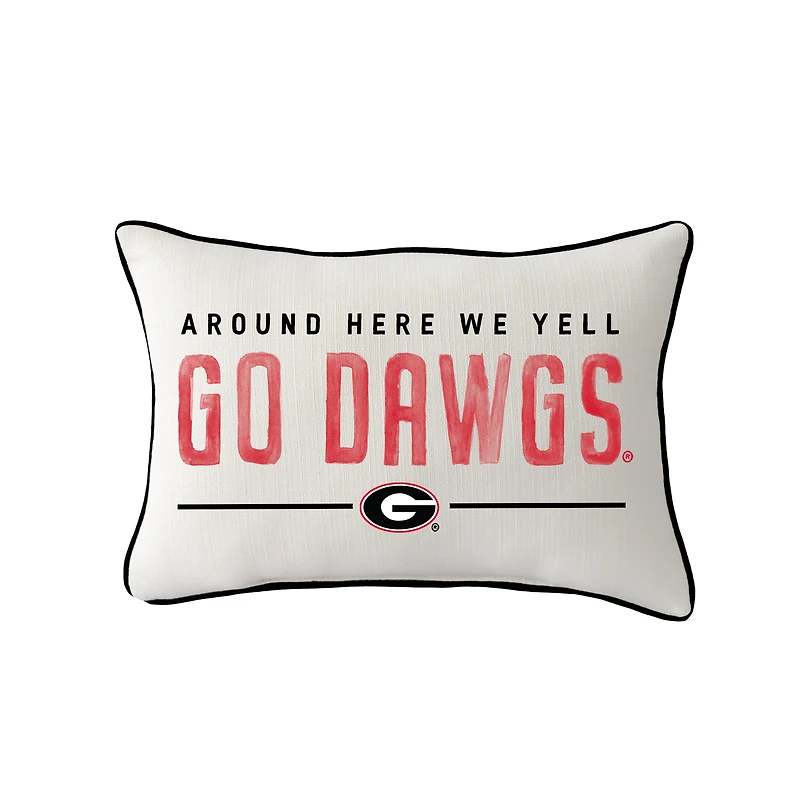 Little Birdie Georgia Bulldogs Rectangular Piped Pillow