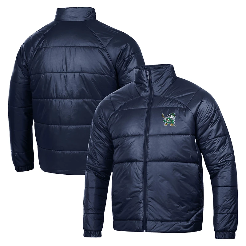 Men's Under Armour Navy Notre Dame Fighting Irish Hockey Leprechaun Storm Insulated Full-Zip Jacket