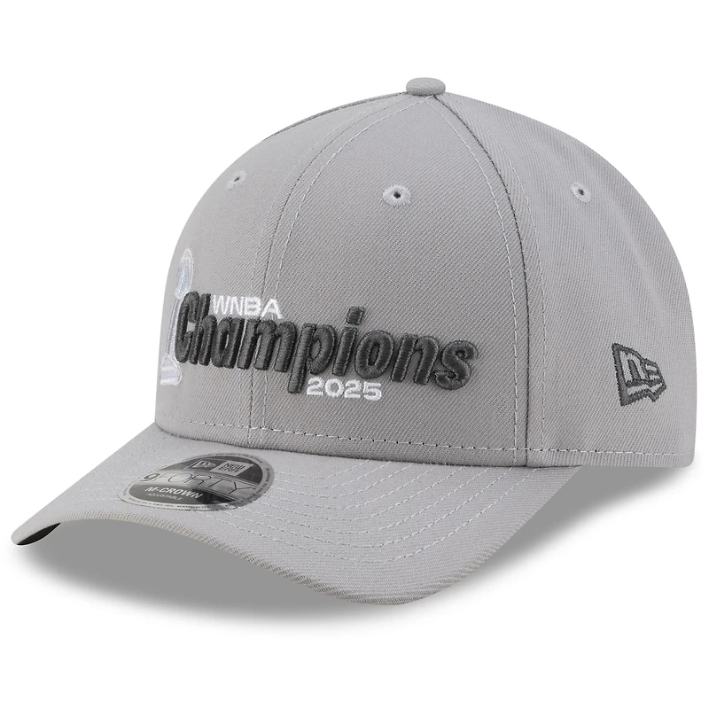 Men's New Era Gray Las Vegas Aces 2025 WNBA Finals Champions Locker Room M-Crown 9FORTY Adjustable Hat