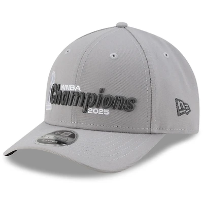 Men's New Era Gray Las Vegas Aces 2025 WNBA Finals Champions Locker Room M-Crown 9FORTY Adjustable Hat