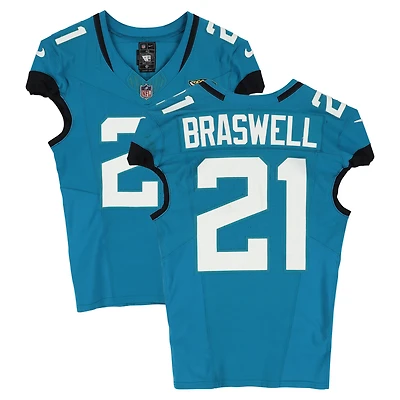Christian Braswell Jacksonville Jaguars Game-Used #21 Teal Nike Jersey vs. San Francisco 49ers on September 28, 2025
