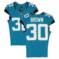 Montaric Brown Jacksonville Jaguars Game-Used #30 Teal Nike Jersey vs. San Francisco 49ers on September 28, 2025
