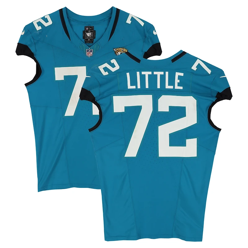 Walker Little Jacksonville Jaguars Game-Used #72 Teal Nike Jersey vs. San Francisco 49ers on September 28, 2025