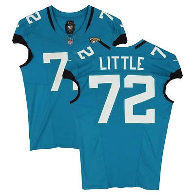 Walker Little Jacksonville Jaguars Game-Used #72 Teal Nike Jersey vs. San Francisco 49ers on September 28, 2025