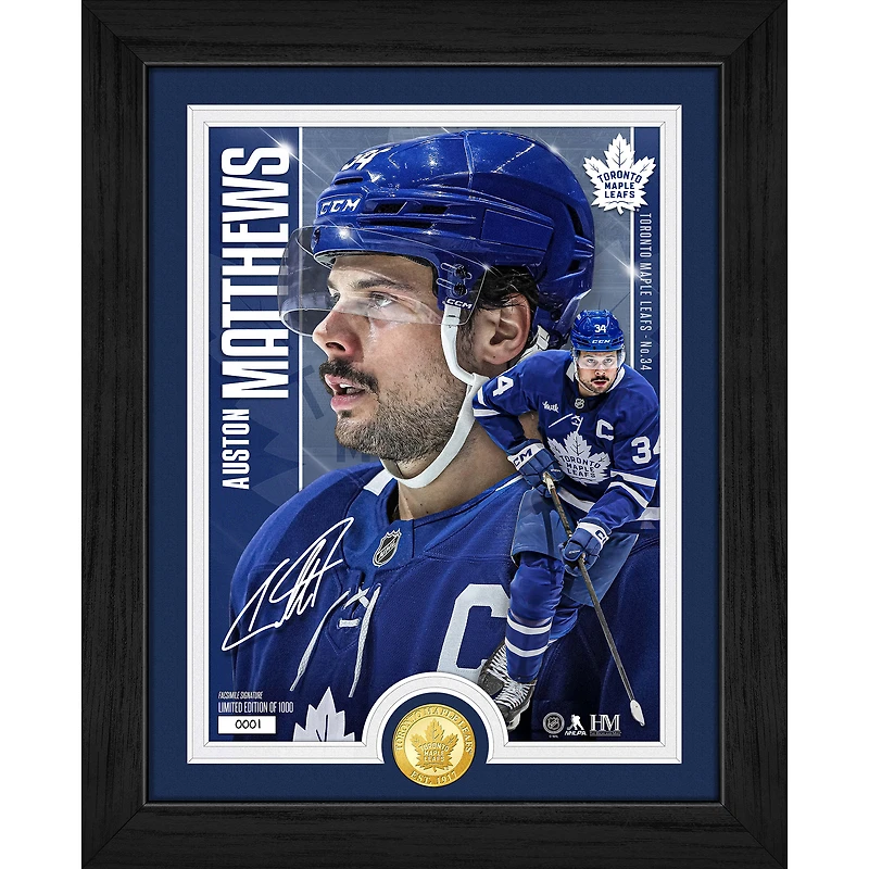 Highland Mint Auston Matthews Toronto Maple Leafs Bronze Coin Photo Mint