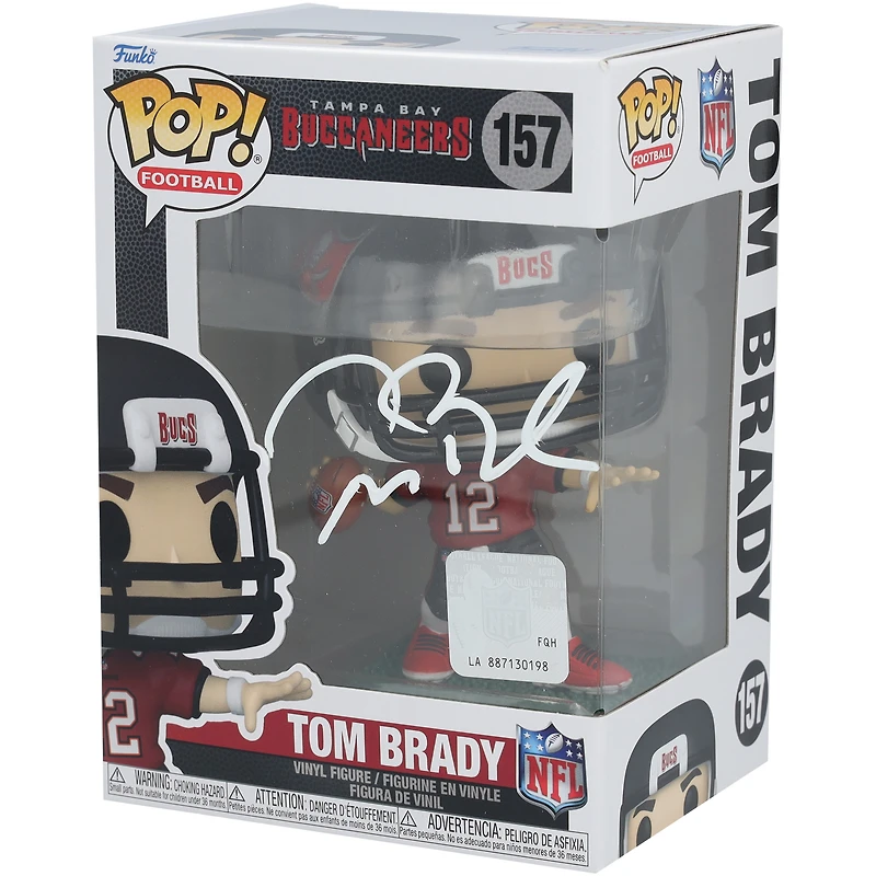 Tom Brady Tampa Bay Buccaneers Autographed Funko Pop! Red Jersey #157 Figurine