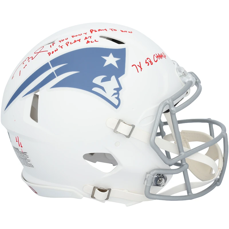 Tom Brady New England Patriots Autographed Riddell Rivalry Speed Authentic Helmet with Multiple Inscriptions - Limited Edition #1/1