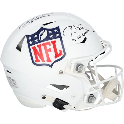 Tom Brady & Joe Montana Autographed Riddell NFL Shield Speed Flex Authentic Helmet with "7x SB Champ" & "4x SB Champ" Inscription