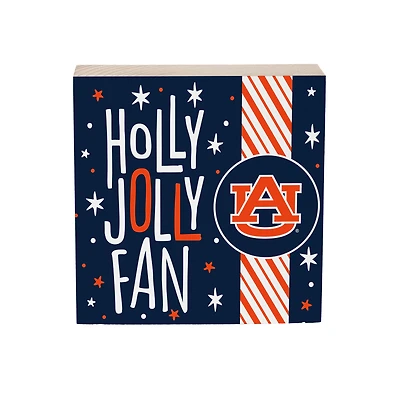 Auburn Tigers 6" Holiday Wood Plock Shelf Sign