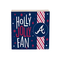 Atlanta Braves 6" Holiday Wood Plock Shelf Sign