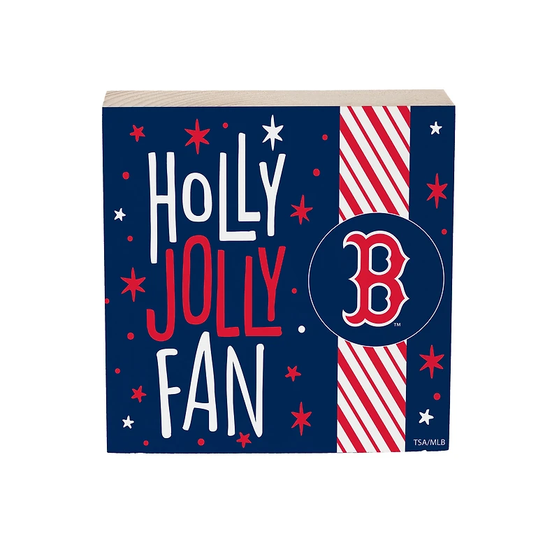Boston Red Sox 6" Holiday Wood Plock Shelf Sign