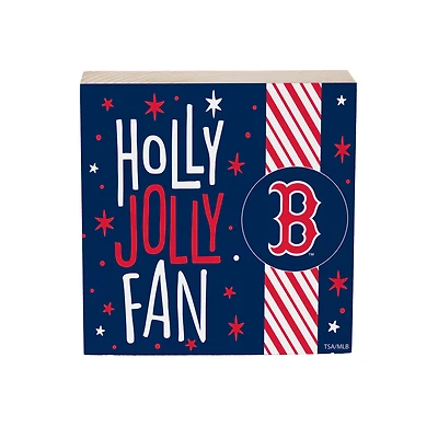 Boston Red Sox 6" Holiday Wood Plock Shelf Sign