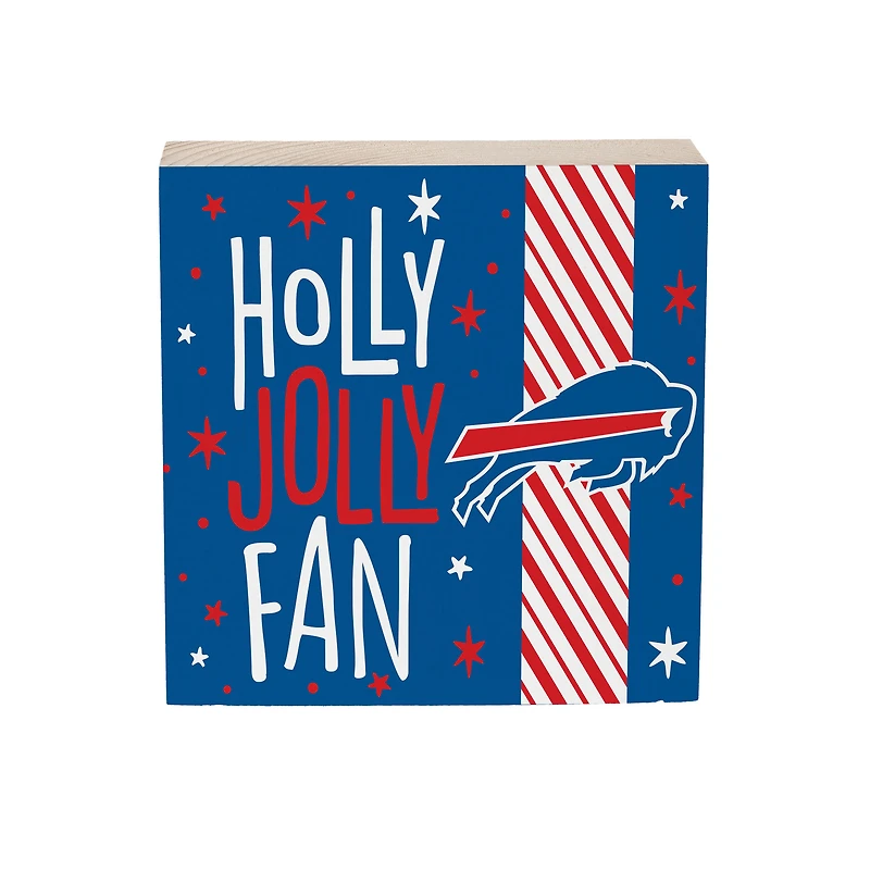 Buffalo Bills 6" Holiday Wood Plock Shelf Sign
