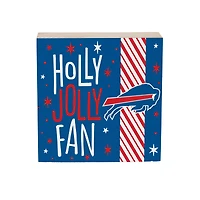 Buffalo Bills 6" Holiday Wood Plock Shelf Sign