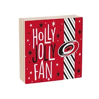 Carolina Hurricanes 6" Holiday Wood Plock Shelf Sign