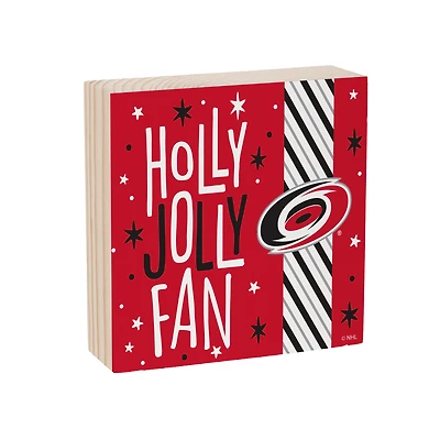 Carolina Hurricanes 6" Holiday Wood Plock Shelf Sign