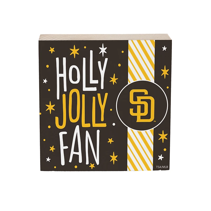 San Diego Padres 6" Holiday Wood Plock Shelf Sign