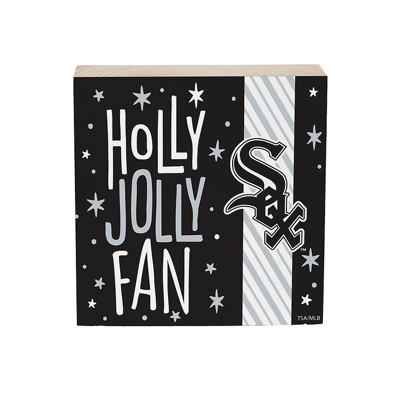 Chicago White Sox 6" Holiday Wood Plock Shelf Sign