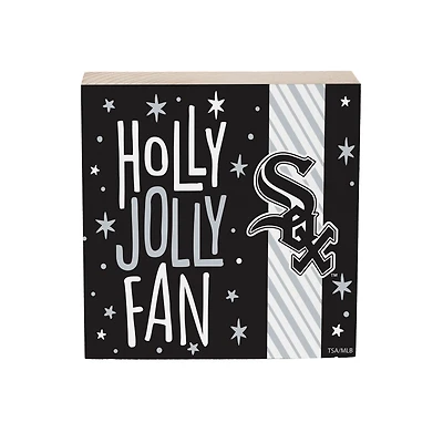 Chicago White Sox 6" Holiday Wood Plock Shelf Sign