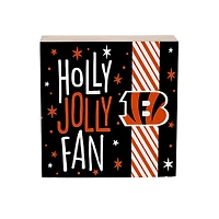 Cincinnati Bengals 6" Holiday Wood Plock Shelf Sign