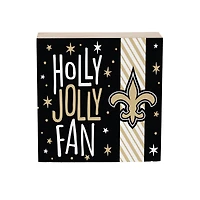 New Orleans Saints 6" Holiday Wood Plock Shelf Sign