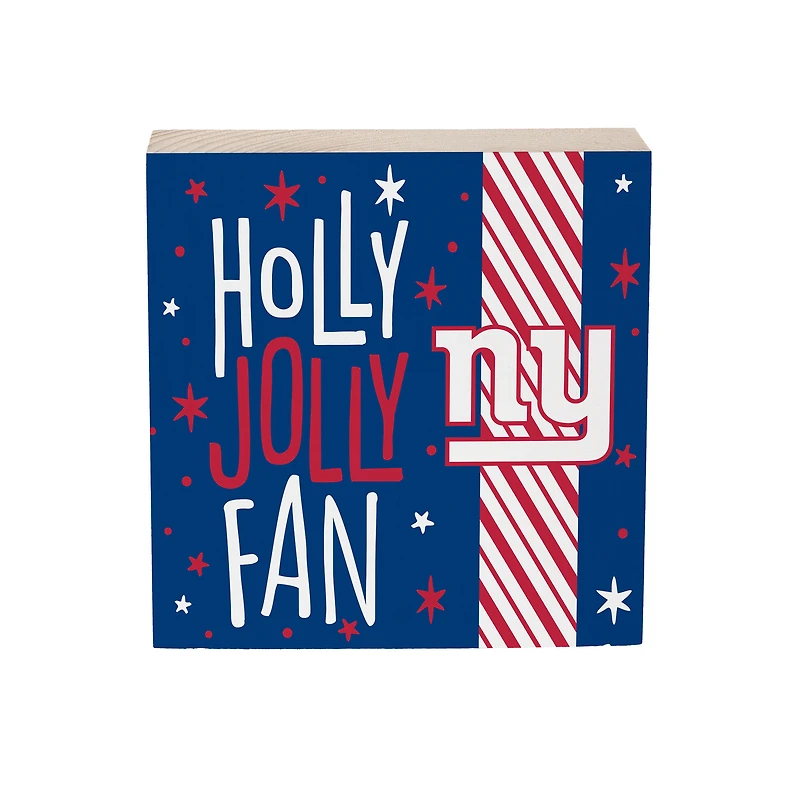 New York Giants 6" Holiday Wood Plock Shelf Sign